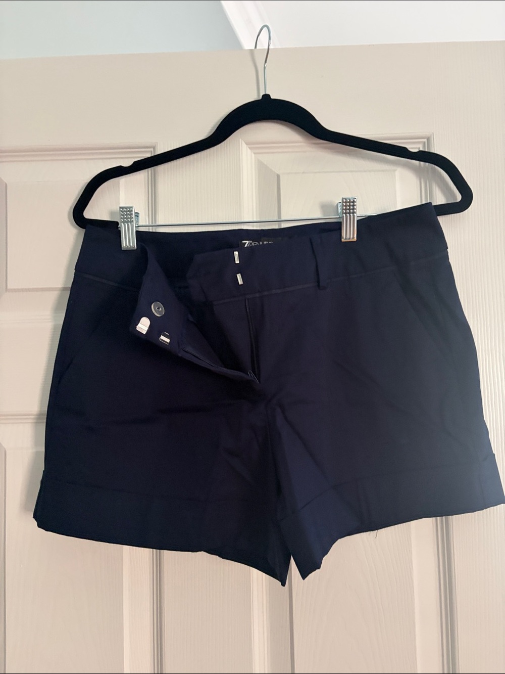 New York & Company Dark Navy High-Rise Tailored Shorts